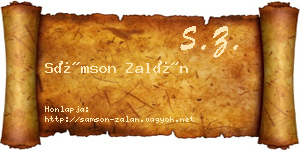 Sámson Zalán névjegykártya